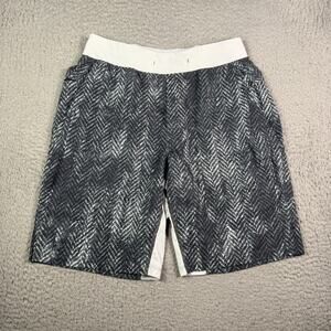Lululemon T.H.E. Linerless 9" Shorts Mens M Gray Black Gym Performance M7AAWS